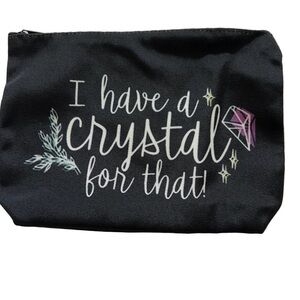 Black Canvas Pouch with Crystal Design